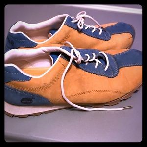 Blue and Gold Timberland sneakers